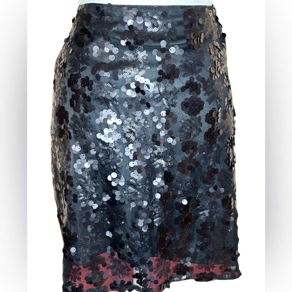 Boohoo Y2K Party Style Lined Sequined Skirt Color Black Size 12